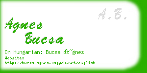 agnes bucsa business card